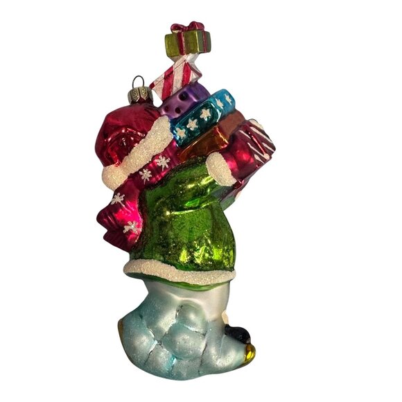Summit Blown Glass Christmas Ornament Snowman Multicolor Handcrafted 4.5 Inches - Picture 3 of 5